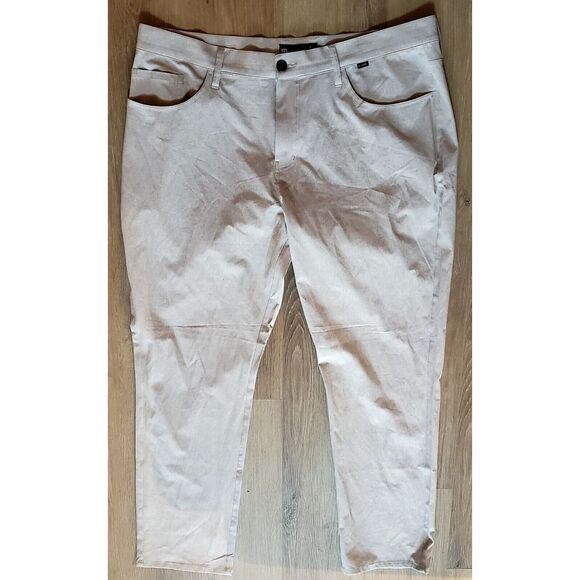 **7-6-25 SOLD OTHER PLATFORM***Travis Mathew Golf Pants 40x32 Tan Weave Linen - Picture 2 of 15